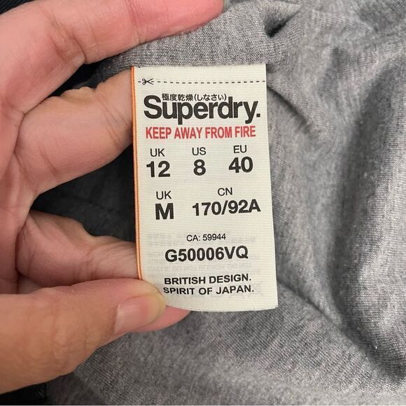 SUPERDRY Pacific Patch Parka‎ Hooded Jacket Black, full zip size US 8/ Medium - Picture 13 of 13